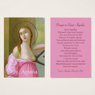 Roze St. Agatha (M 003) Bidprentje Visitekaartje