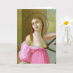 Roze St. Agatha (M 003) blanco wenskaart Kaart