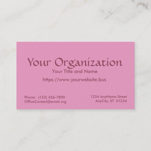 Roze St. Agatha (M 003) FB Standard Visitekaartje (Achterkant)