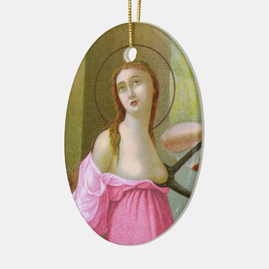 Roze St. Agatha (M 003) Keramisch Ornament (Links)