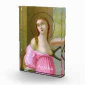 Roze St. Agatha (M 003) Papergewicht of Fotoblokken (Rechts)