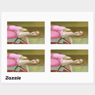 Roze St. Agatha (M 003) Rechthoekige Sticker