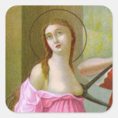 Roze St. Agatha (M 003) Vierkante Sticker (Voorkant)