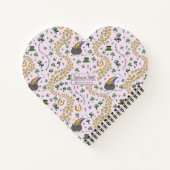 Roze St. Patrick's Day Hart Notebook Notitieboek (Achterkant)