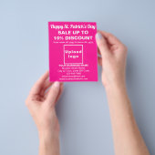 Roze St. Patrick's Day Zakelijke Uitverkoopfolder Flyer (Hand)