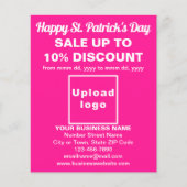 Roze St. Patrick's Day Zakelijke Uitverkoopfolder Flyer (Voorkant)