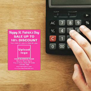 Roze St. Patrick's Day Zakelijke Uitverkoopfolder Flyer