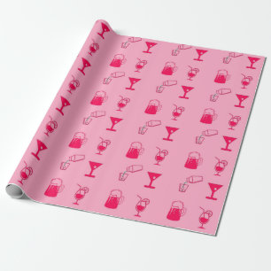 Roze staaf decoratief patroon cadeaupapier