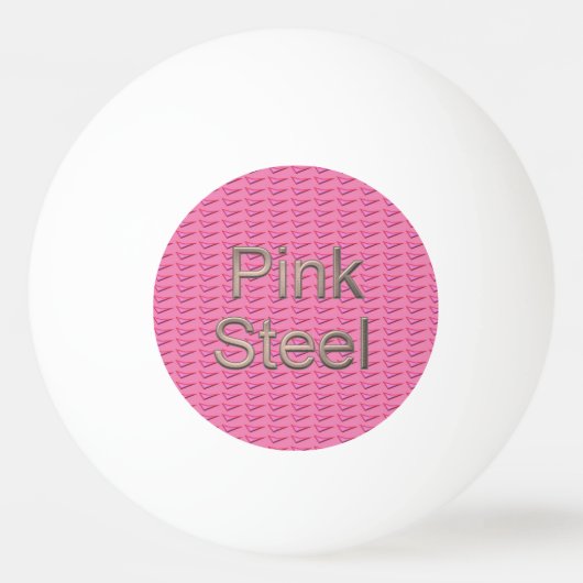 Roze Staal 1-sterren witte ping pong bal Pingpongbal (Voorkant)
