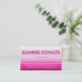 roze staal DONUTS Visitekaartje (Staand voorkant)