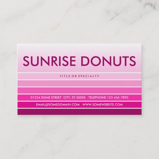 roze staal DONUTS Visitekaartje (Voorkant)