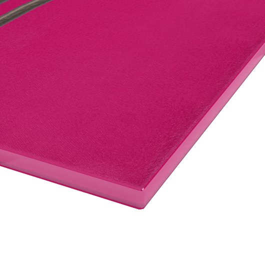 Roze Staal fuchsia glas snijplank (Hoek)