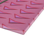 Roze Staal glas snijplank (Hoek)