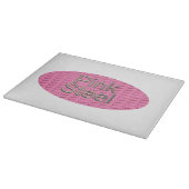 Roze Staal ovaal glas snijplank (Hoek)