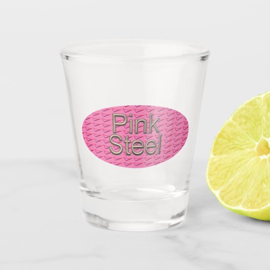 Roze Staal ovaal schot glas (Voorkant)