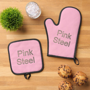 Roze Staal roze ovenwanten pothouders Ovenwant & Pannenlap Set