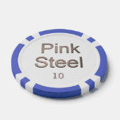 Roze Staal wit blauw 10 gestreepte poker chip (Enkel)
