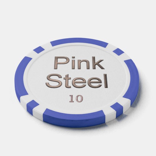 Roze Staal wit blauw 10 gestreepte poker chip (Enkel)