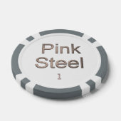 Roze Staal wit grijs 1 gestreepte poker chip (Enkel)