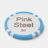 Roze Staal wit licht blauw 50 gestreepte poker chi Chips (Enkel)