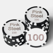 Roze Staal wit zwart 100 gestreepte poker chip (Opstapeling)