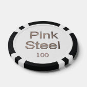 Roze Staal wit zwart 100 gestreepte poker chip (Enkel)