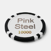 Roze Staal wit zwart goud 10K gestreepte poker chi Chips (Enkel)