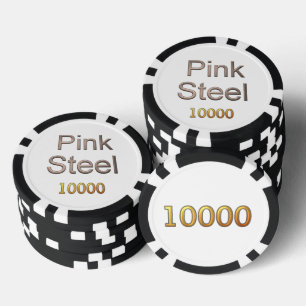 Roze Staal wit zwart goud 10K gestreepte poker chi Poker Chips