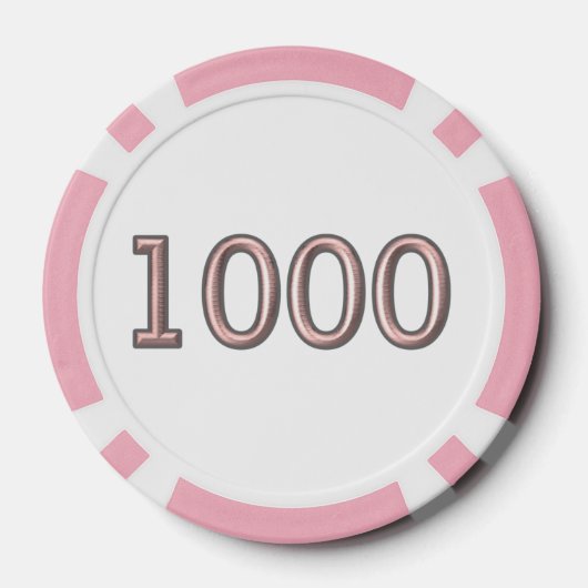 Roze Staal witte roze 1000 gestreepte pookspaander Poker Chips (Achterkant)