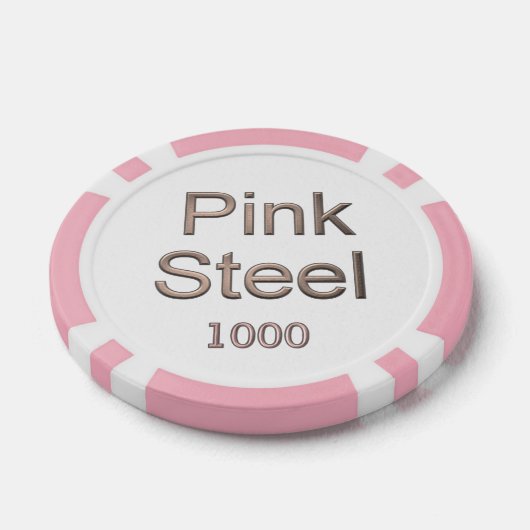 Roze Staal witte roze 1000 gestreepte pookspaander Poker Chips (Enkel)