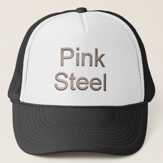 Roze Staal witte zwarte trucker hoed Pet (Voorkant)