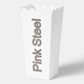 Roze Staal woord verticale witte popcorn dozen Bedankdoosjes (Achterkant)