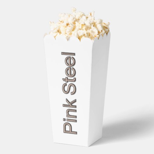 Roze Staal woord verticale witte popcorn dozen Bedankdoosjes (Popped)