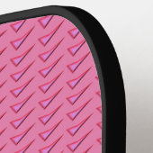 Roze Staal zwart pickleball paddle (Links Detail)