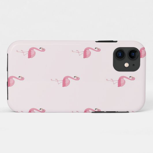 Roze staande flamingo Case-Mate iPhone case (Achterkant (horizontaal))