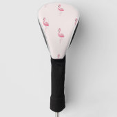 Roze staande flamingo golfheadcover (Voorkant)