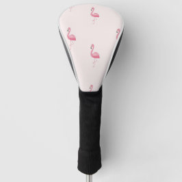 Roze staande flamingo golfheadcover