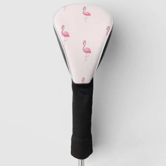 Roze staande flamingo golfheadcover (Voorkant)