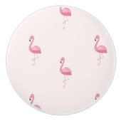 Roze staande flamingo keramische knop (Voorkant)