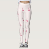 Roze staande flamingo-leggings leggings (Voorkant)