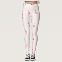 Roze staande flamingo-leggings