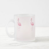 Roze staande flamingo matglas koffiemok (Links)