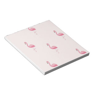 Roze staande flamingo notitieblok