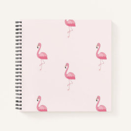 Roze staande flamingo notitieboek