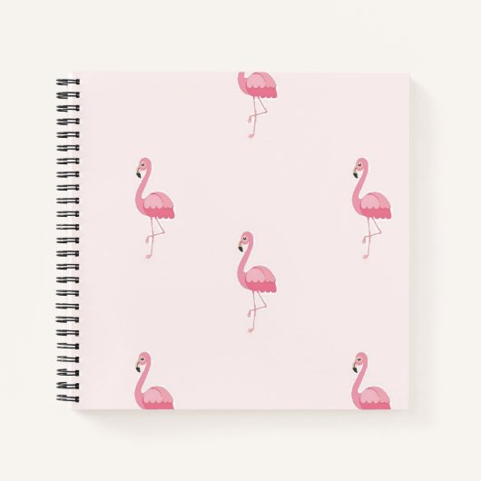 Roze staande flamingo notitieboek (Voorkant)