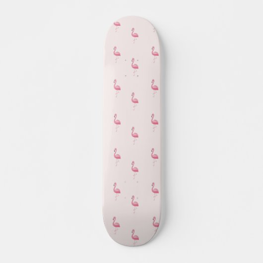 Roze staande flamingo persoonlijk skateboard (Voorkant)