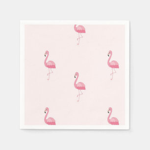 Roze staande flamingo servet