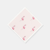 Roze staande flamingo servet (Hoek)