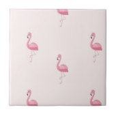 Roze staande flamingo tegeltje (Voorkant)