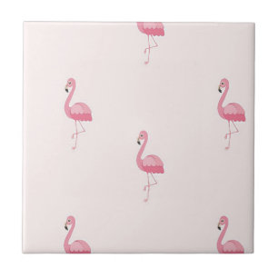 Roze staande flamingo tegeltje
